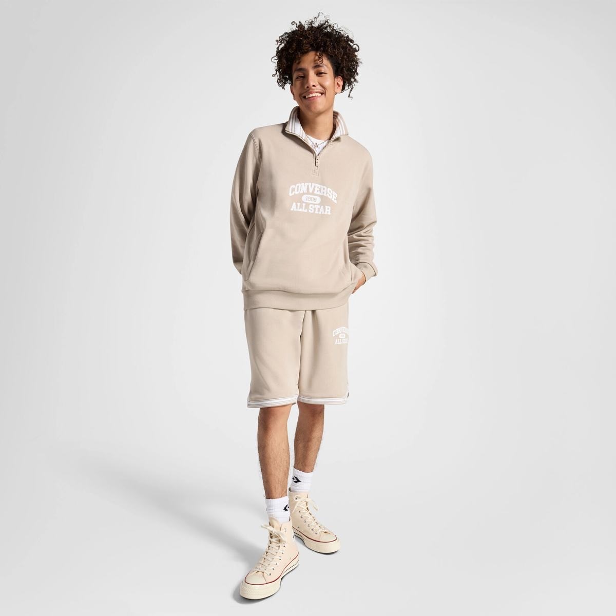 Толстовка чоловіча Converse CLASSIC SPORT QUARTER ZIP PAPYRUS 10026710-251, 2XL — фото 4