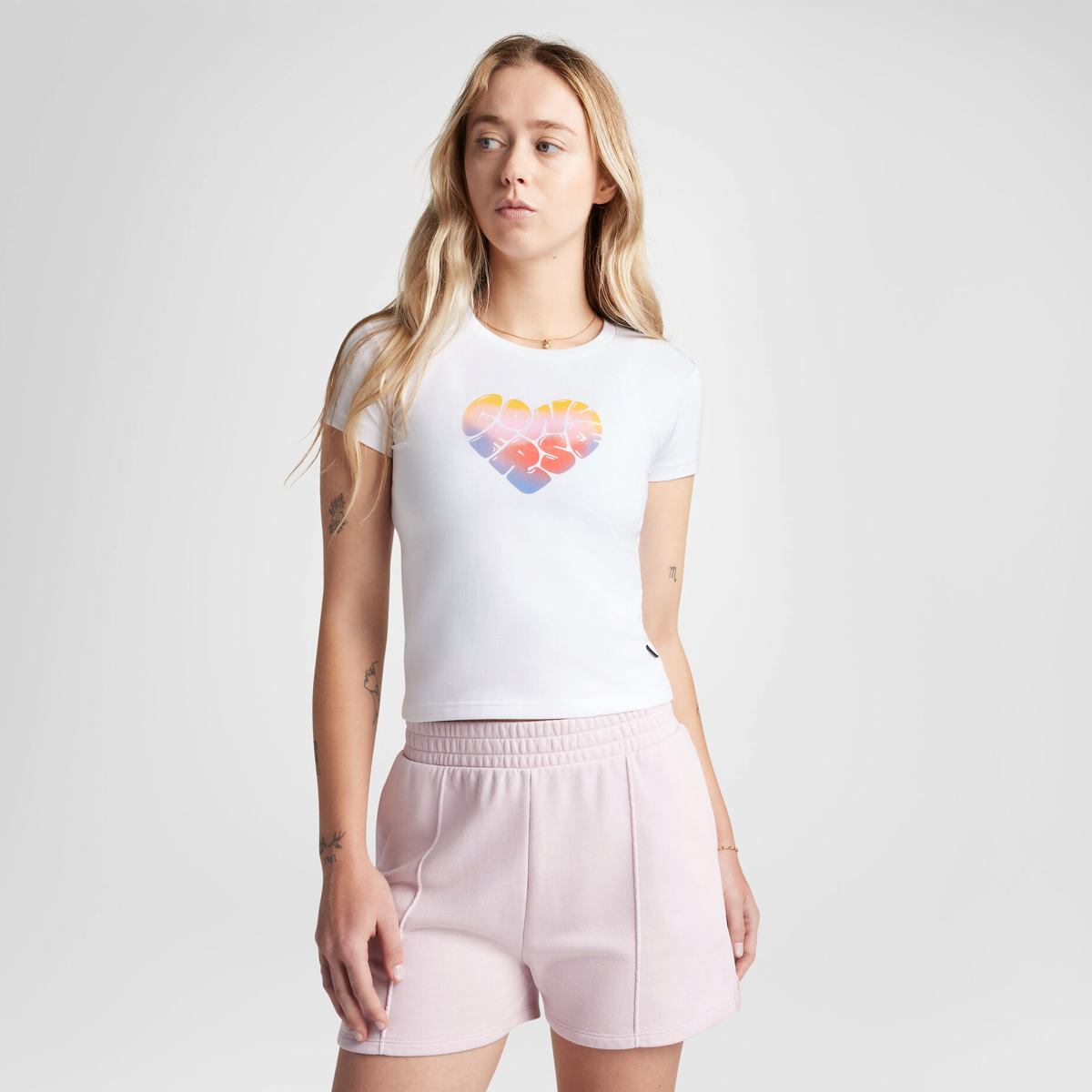 Футболка жіноча CONVERSE HEART GRAPHIC TEE 10028331-102, L — фото 2