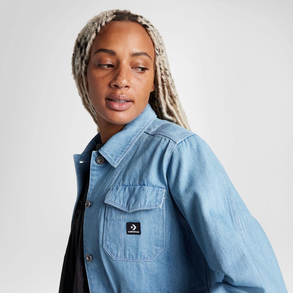 Куртка джинсова жіноча CONVERSE DENIM CHORE COAT 10027976-444, S — фото 3