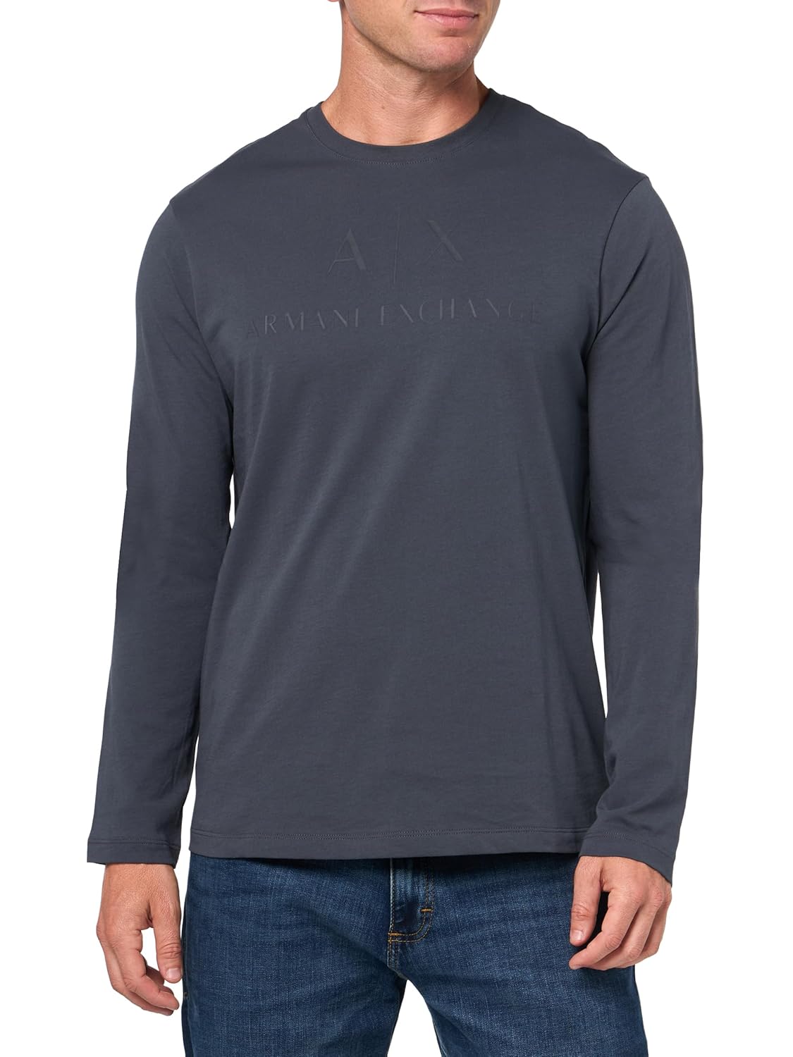 Базовий лонгслів Armani Exchange з логотипом 1159851018 (Синій S) — фото 1