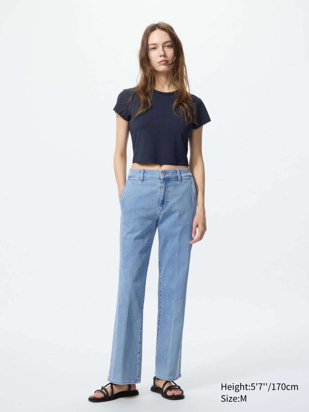 Жіночі джинси-кльош UNIQLO 1159851332 (Блакитний XL) — фото 1