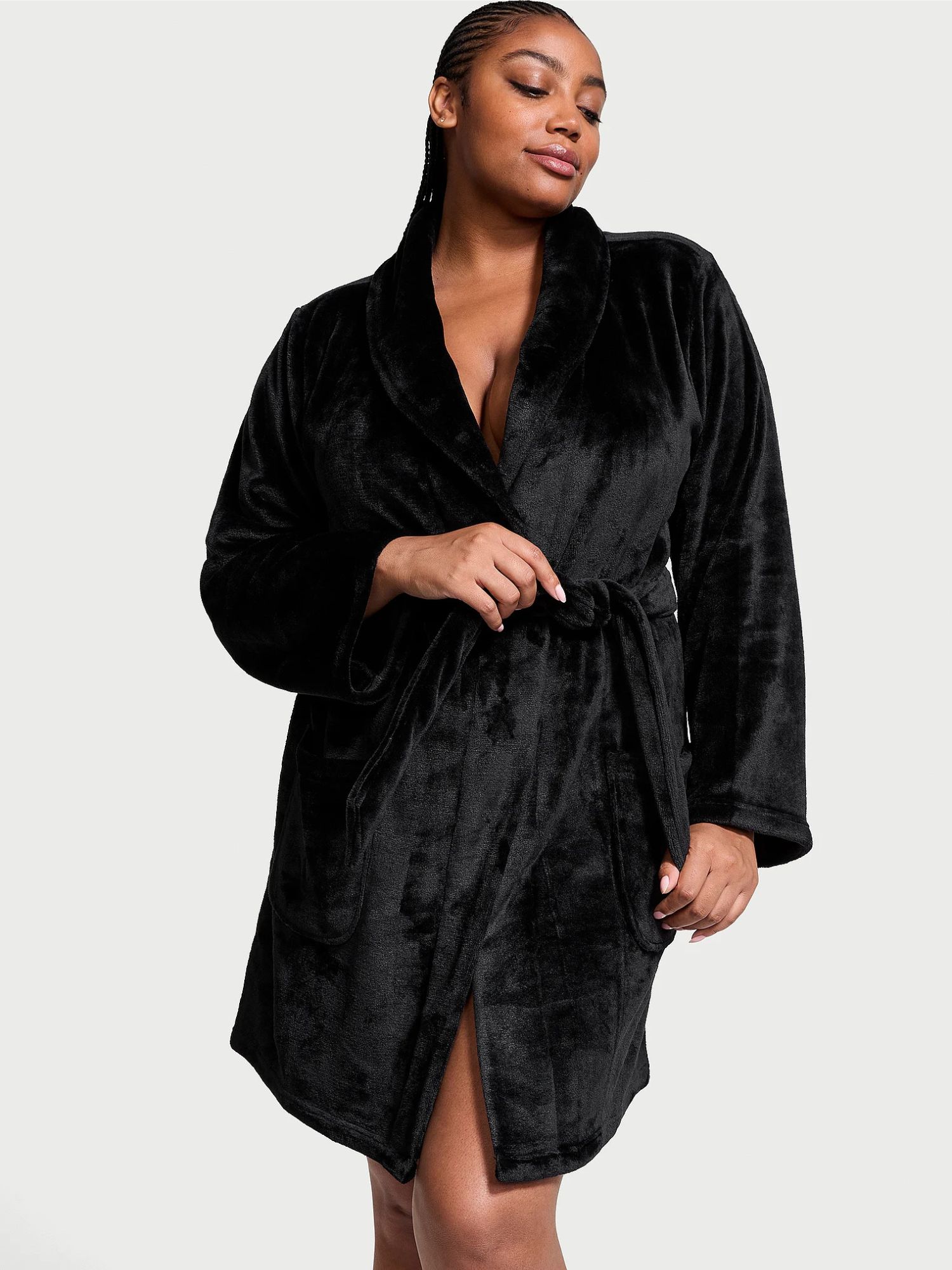Жіночий халат Victoria's Secret з логотипом 1159854567 (Чорний XL/XXL) — фото 1