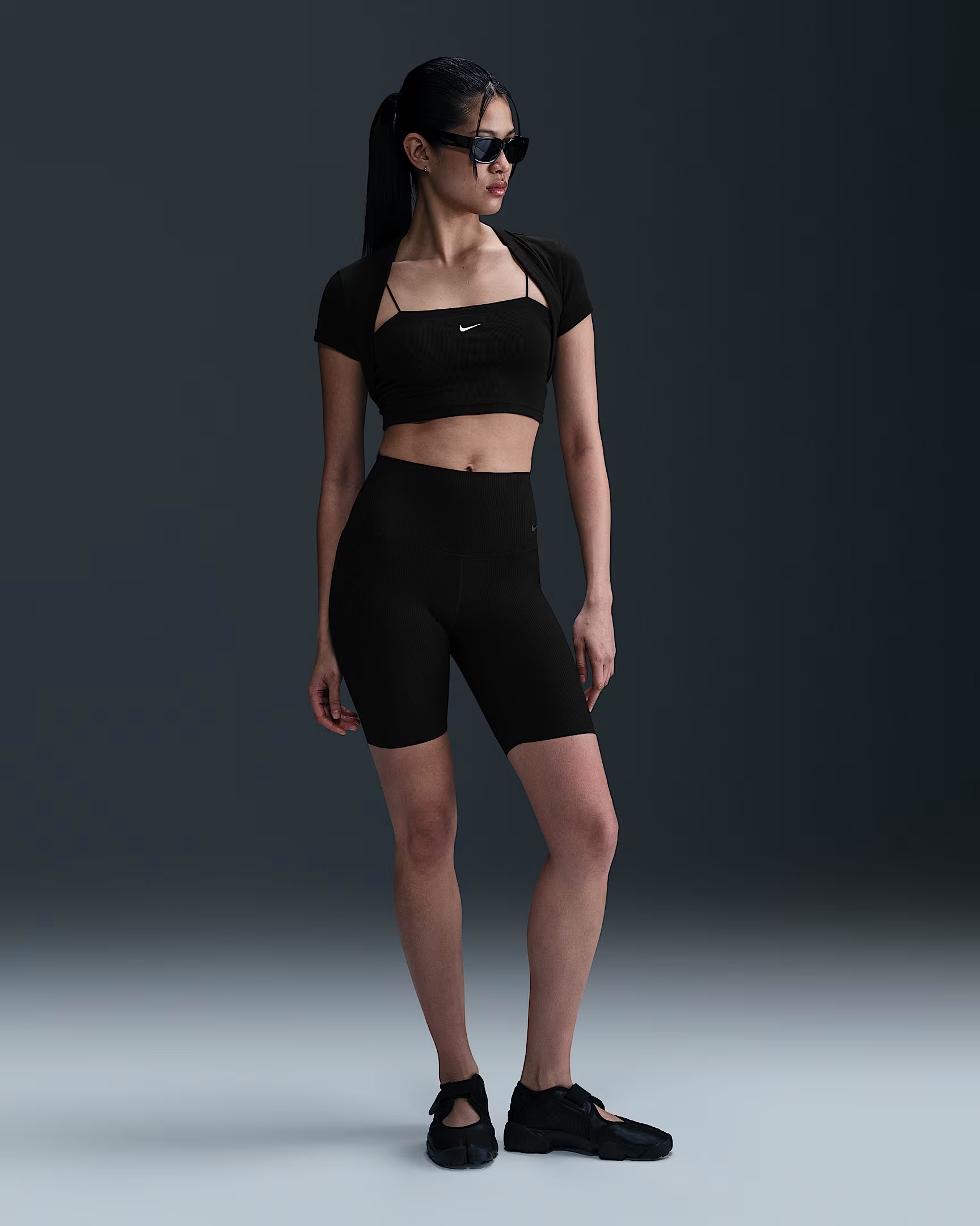 Жіноча футболка NIKE W NSW NK CHLL KNT MRIB 2N1 CRP HJ1299-010, L — фото 5