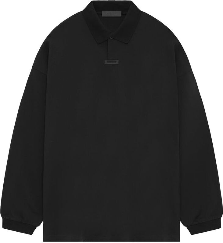 Футболка Essentials Fear Of God Essentials Black Logo Patch Long Sleeve Polo — фото 2