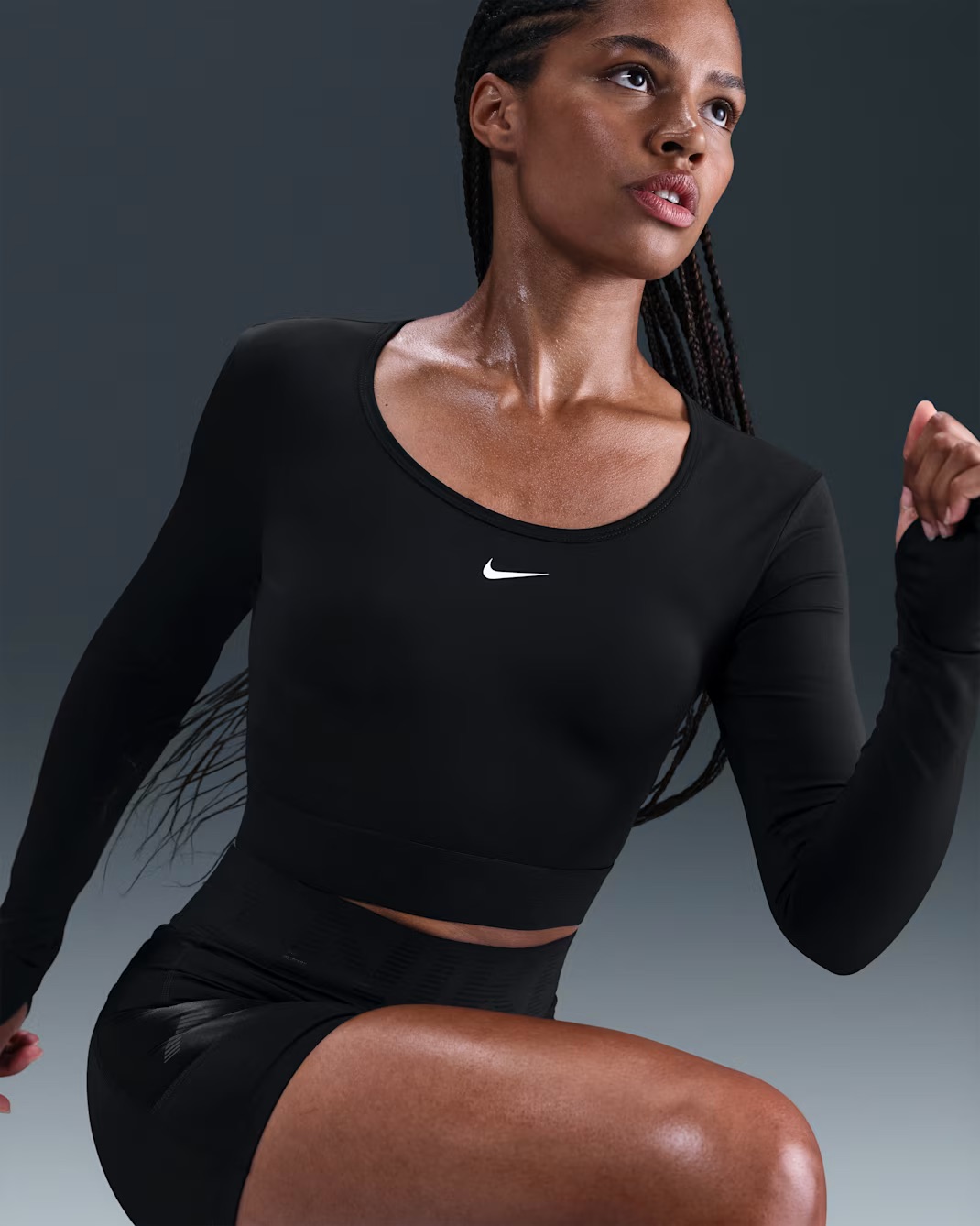 Жіноча футболка з довгим рукавом NIKE W NP DF LS TOP GG SHINE HV9992-010 — фото 4