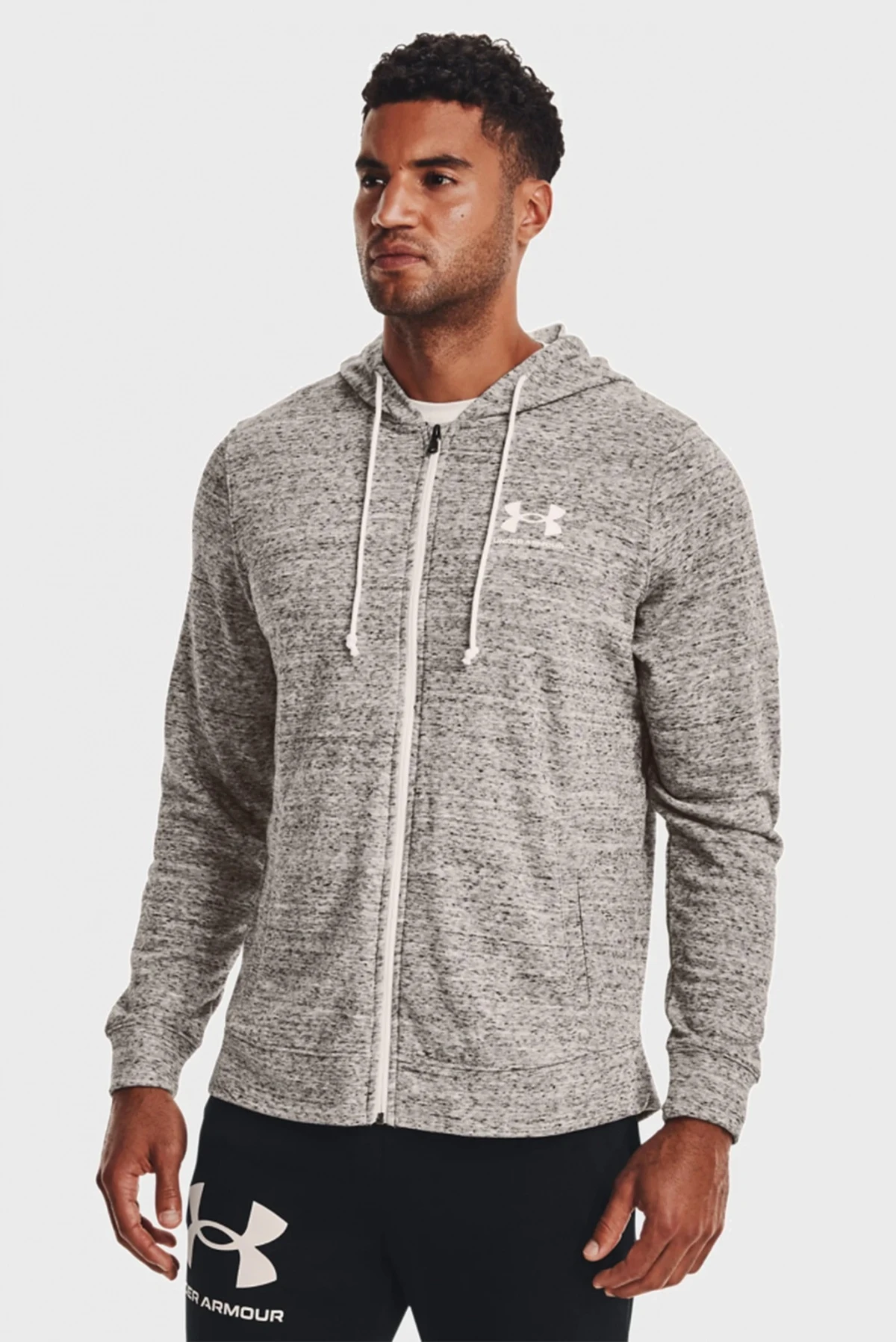 Кофта чоловіча Under Armour Hooded Sweatshirt Ua Rival Terry Grey (1370409-112) — фото 1