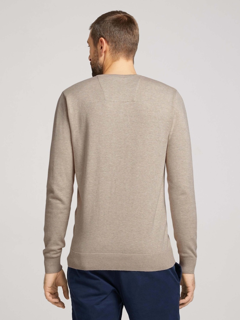 Кофта basic crew neck sweater 1027299XX1011831 Tom Tailor XXL Бежевий — фото 4