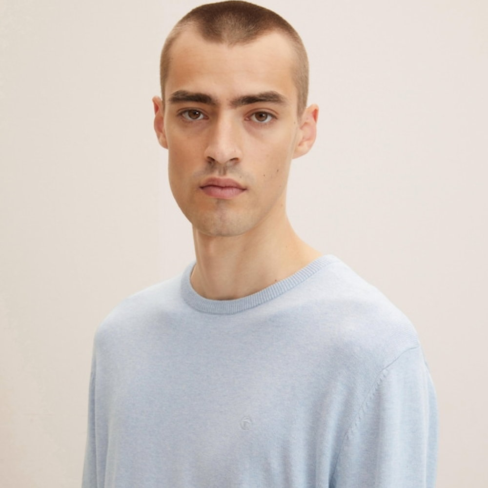 Кофта basic crew neck sweater 1027661-30312 Tom Tailor XXXL Блакитний — фото 6