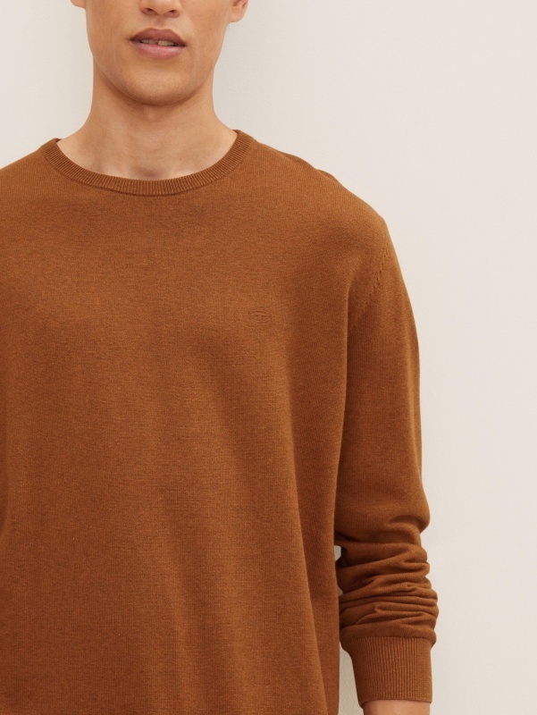 Кофта BASIC CREW NECK SWEATER 1027299-30313 Tom Tailor XXL Коричневий — фото 5