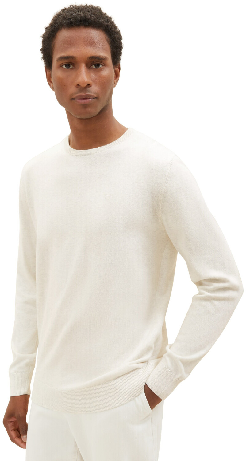 Кофта basic crew neck sweater 1027661-32715 Tom Tailor XL Білий — фото 1
