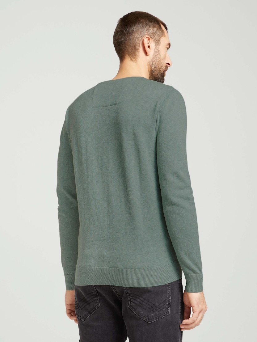 Кофта basic crew neck sweater 1027299XX1028732 Tom Tailor XXXL Зелений — фото 4