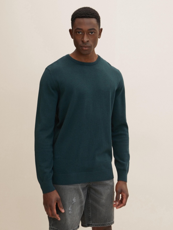 Кофта BASIC CREW NECK SWEATER 1027299-13159 Tom Tailor XXXL Зелений — фото 1