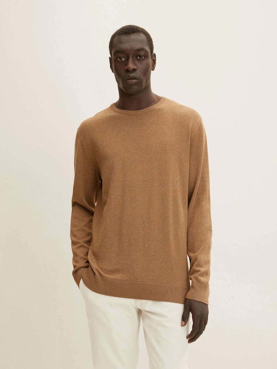 Кофта basic crew neck sweater 1027661-18950 Tom Tailor XXL Коричневий — фото 1