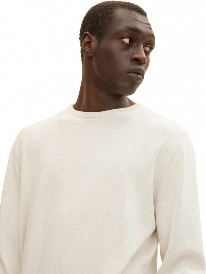 Кофта basic crew neck sweater 1027661-30318 Tom Tailor XXL Білий — фото 6
