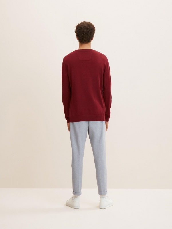 Кофта BASIC CREW NECK SWEATER 1027299-30315 Tom Tailor XXL Бордовий — фото 4