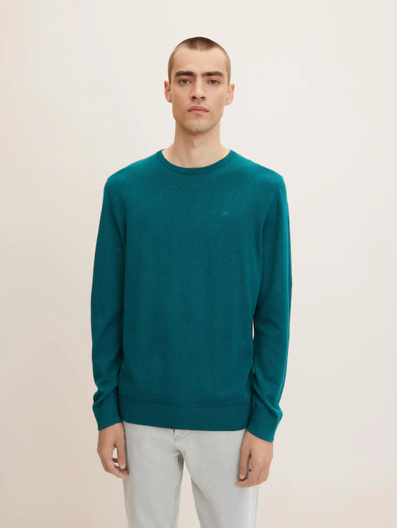 Кофта BASIC CREW NECK SWEATER 1027661-30316 Tom Tailor XXL Зелений — фото 1