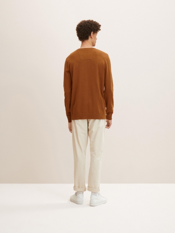 Кофта BASIC CREW NECK SWEATER 1027299-30313 Tom Tailor XXL Коричневий — фото 4