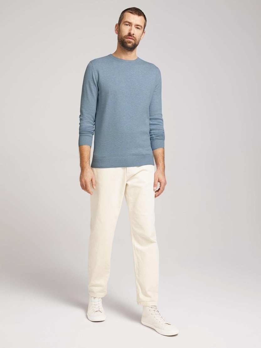 Кофта basic crew neck sweater 1027299XX1021076 Tom Tailor XXL Блакитний — фото 5