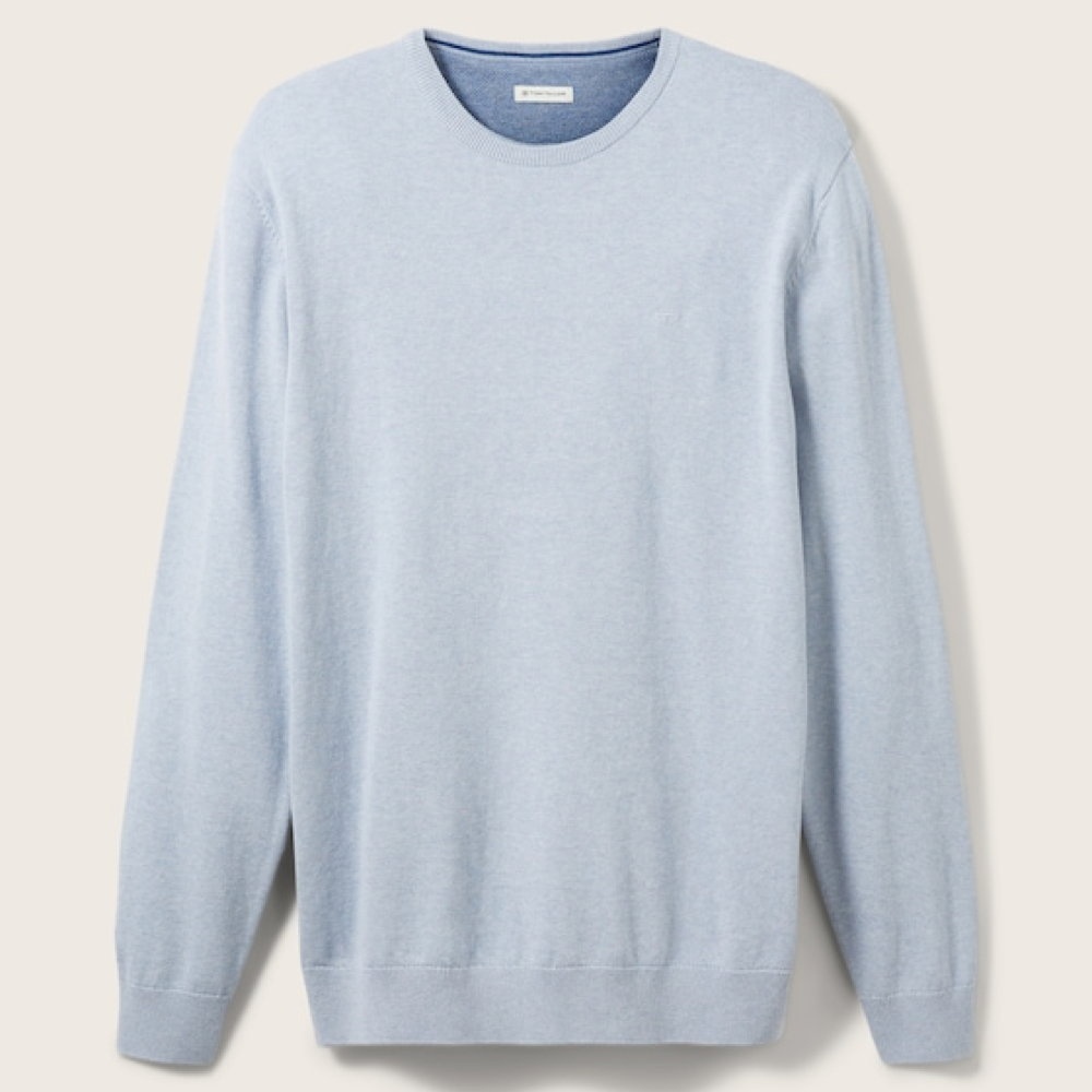 Кофта basic crew neck sweater 1027661-30312 Tom Tailor XXXL Блакитний — фото 7