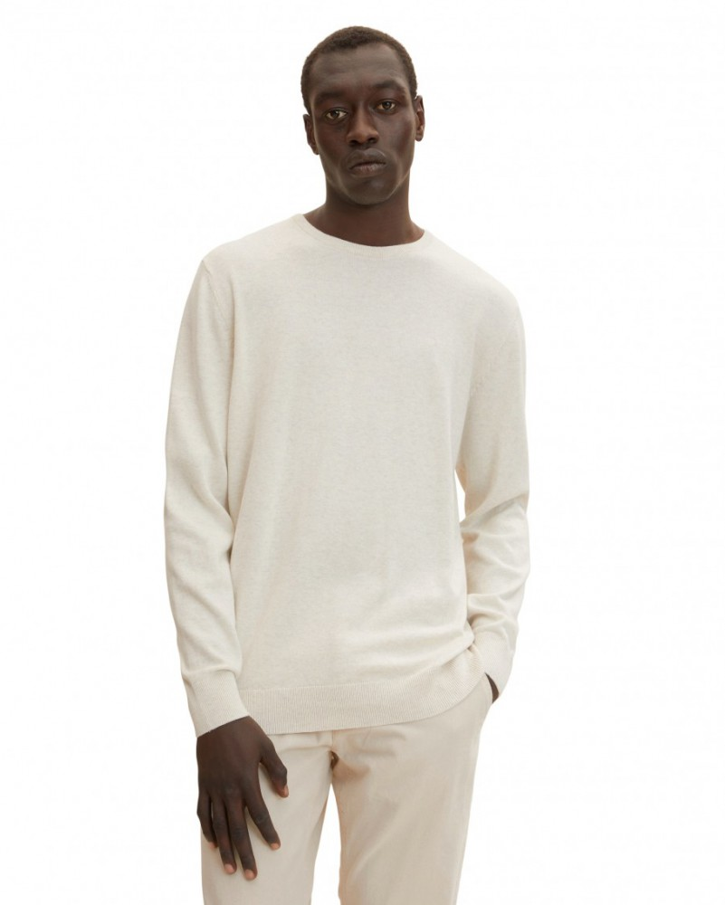 Кофта basic crew neck sweater 1027661-30318 Tom Tailor XXL Білий — фото 1