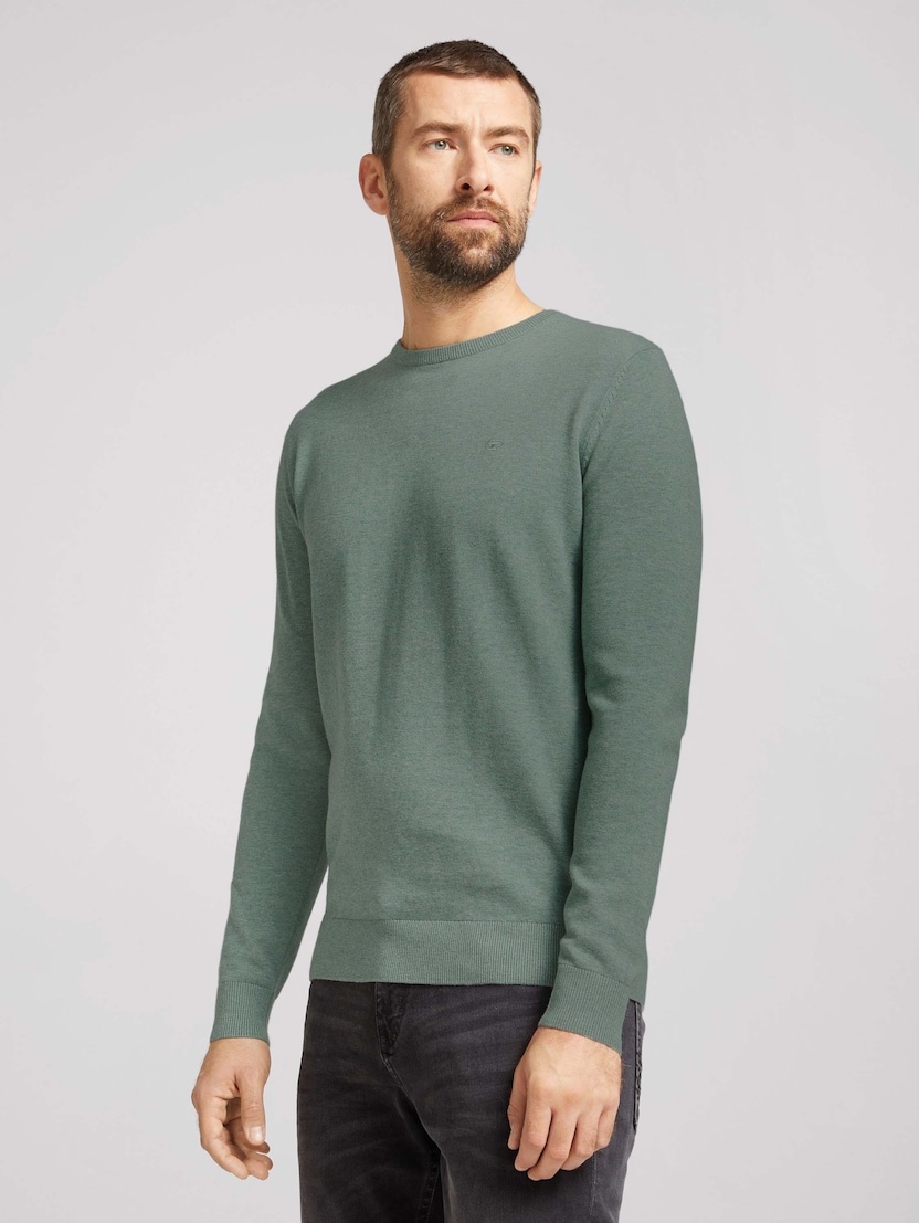 Кофта basic crew neck sweater 1027299XX1028732 Tom Tailor XXXL Зелений — фото 1