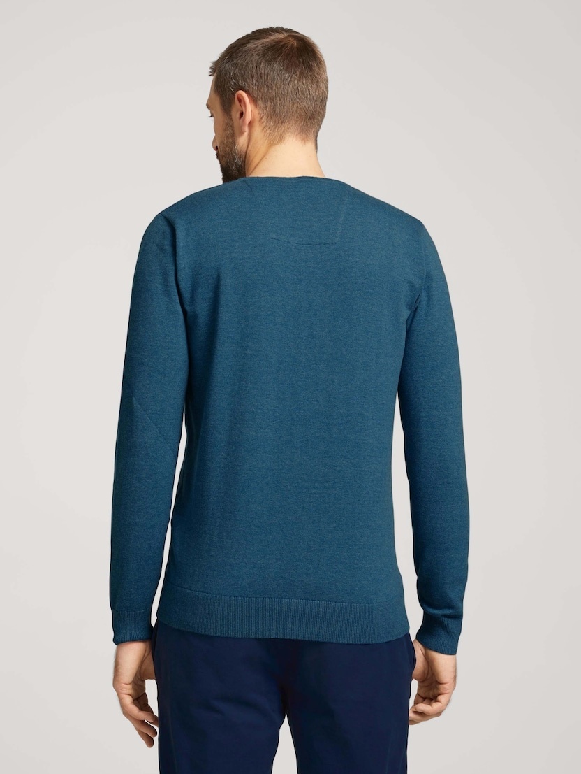 Кофта basic crew neck sweater 1027299XX1028733 Tom Tailor XXL Темно-синій — фото 4
