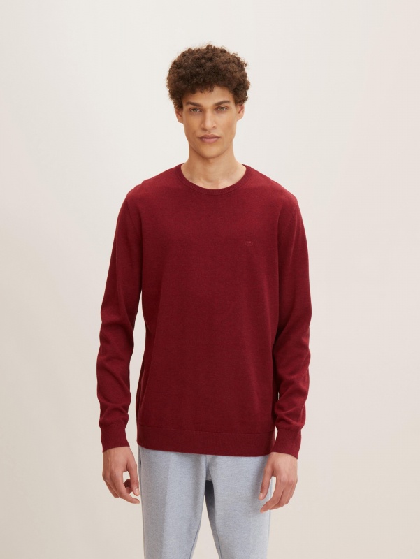 Кофта BASIC CREW NECK SWEATER 1027299-30315 Tom Tailor XXL Бордовий — фото 1