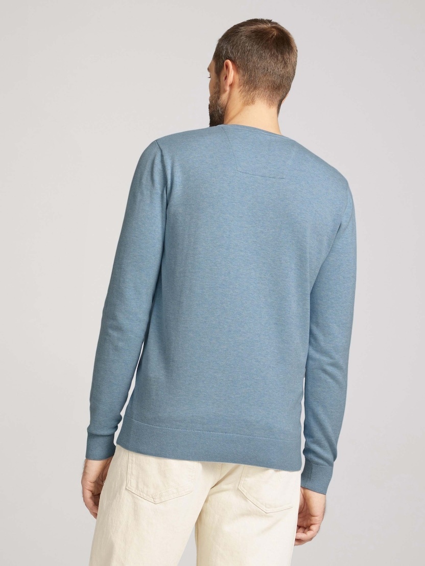 Кофта basic crew neck sweater 1027299XX1021076 Tom Tailor XXL Блакитний — фото 4