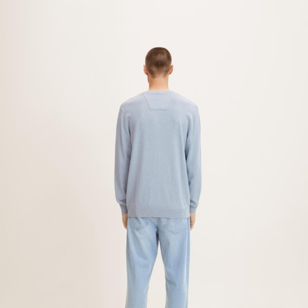 Кофта basic crew neck sweater 1027661-30312 Tom Tailor XXXL Блакитний — фото 4