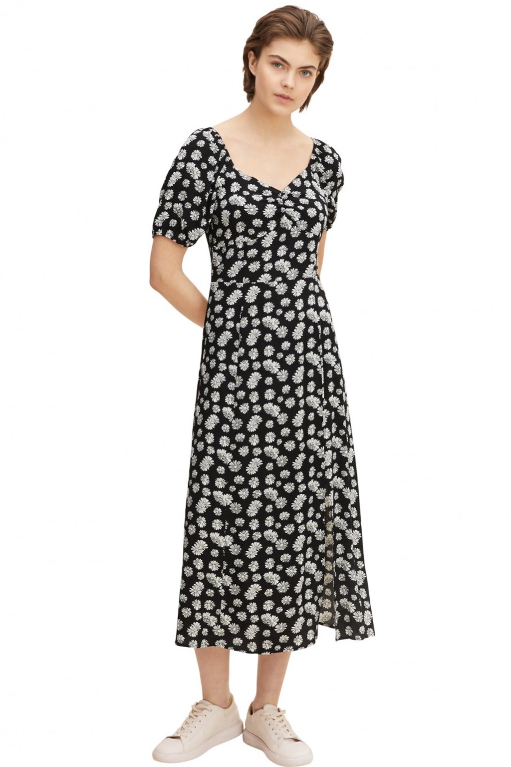 Сукня fitted allover printed dress 1031324-29563 Tom Tailor M Чорний — фото 1