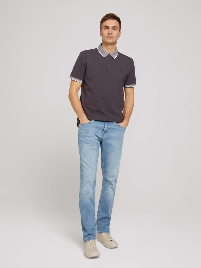 Поло basic polo with chest embro 1030625XX1010899 Tom Tailor XXL Темно-сірий — фото 6