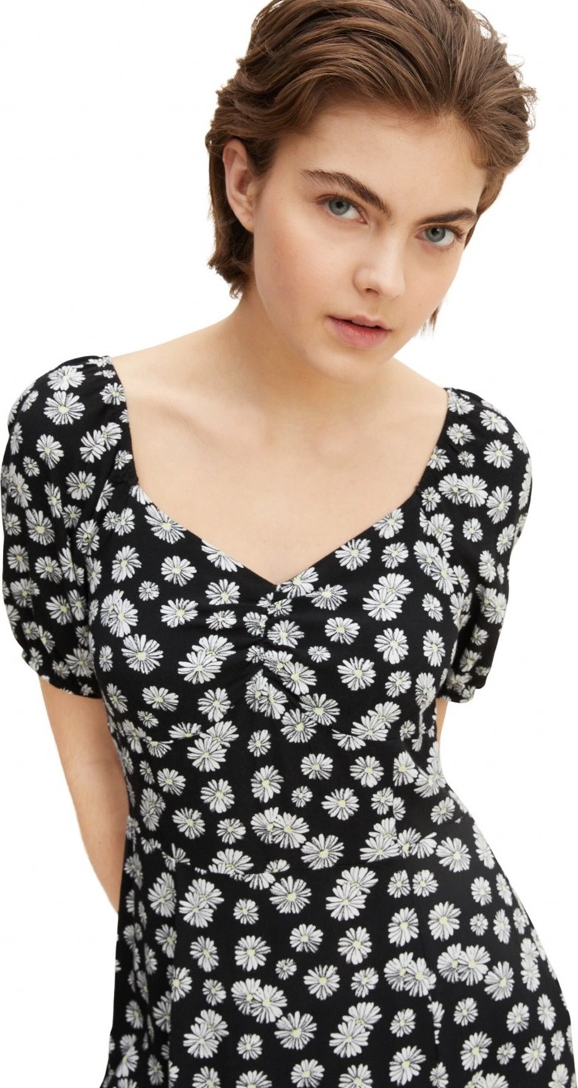 Сукня fitted allover printed dress 1031324-29563 Tom Tailor M Чорний — фото 6