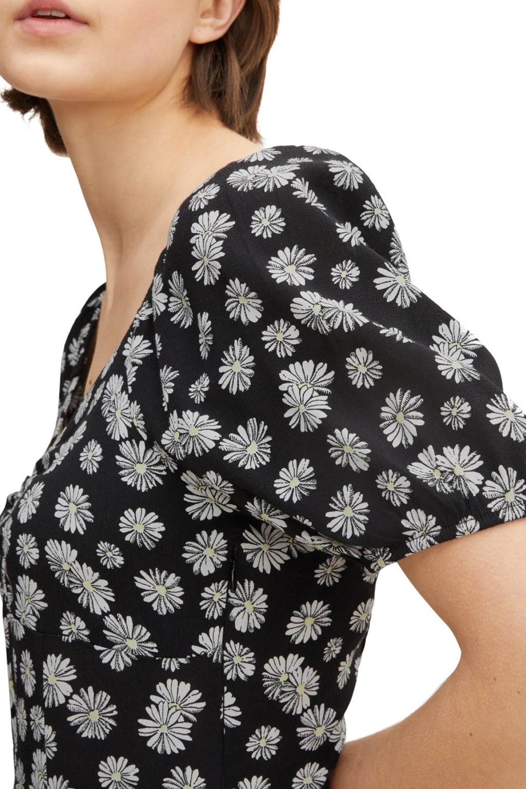 Сукня fitted allover printed dress 1031324-29563 Tom Tailor M Чорний — фото 7