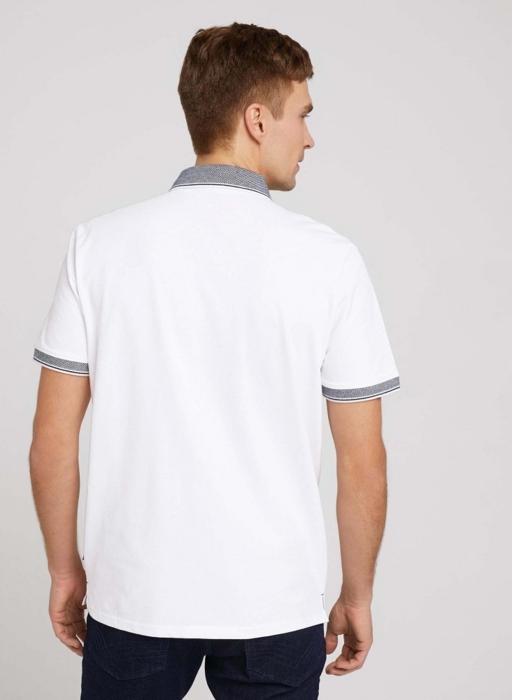 Поло basic polo with chest embro 1030625XX1020000 Tom Tailor XXL Білий — фото 4