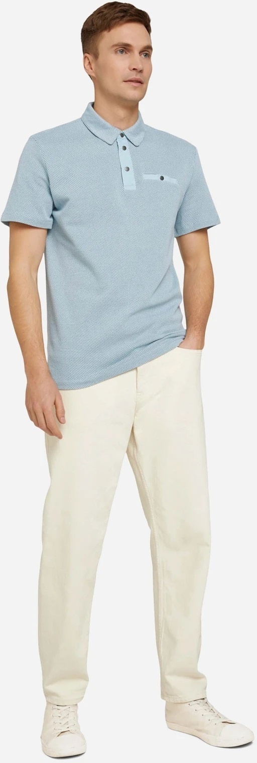 Поло structured polo with pocket 1030388XX1026298 Tom Tailor XXL Блакитний — фото 6