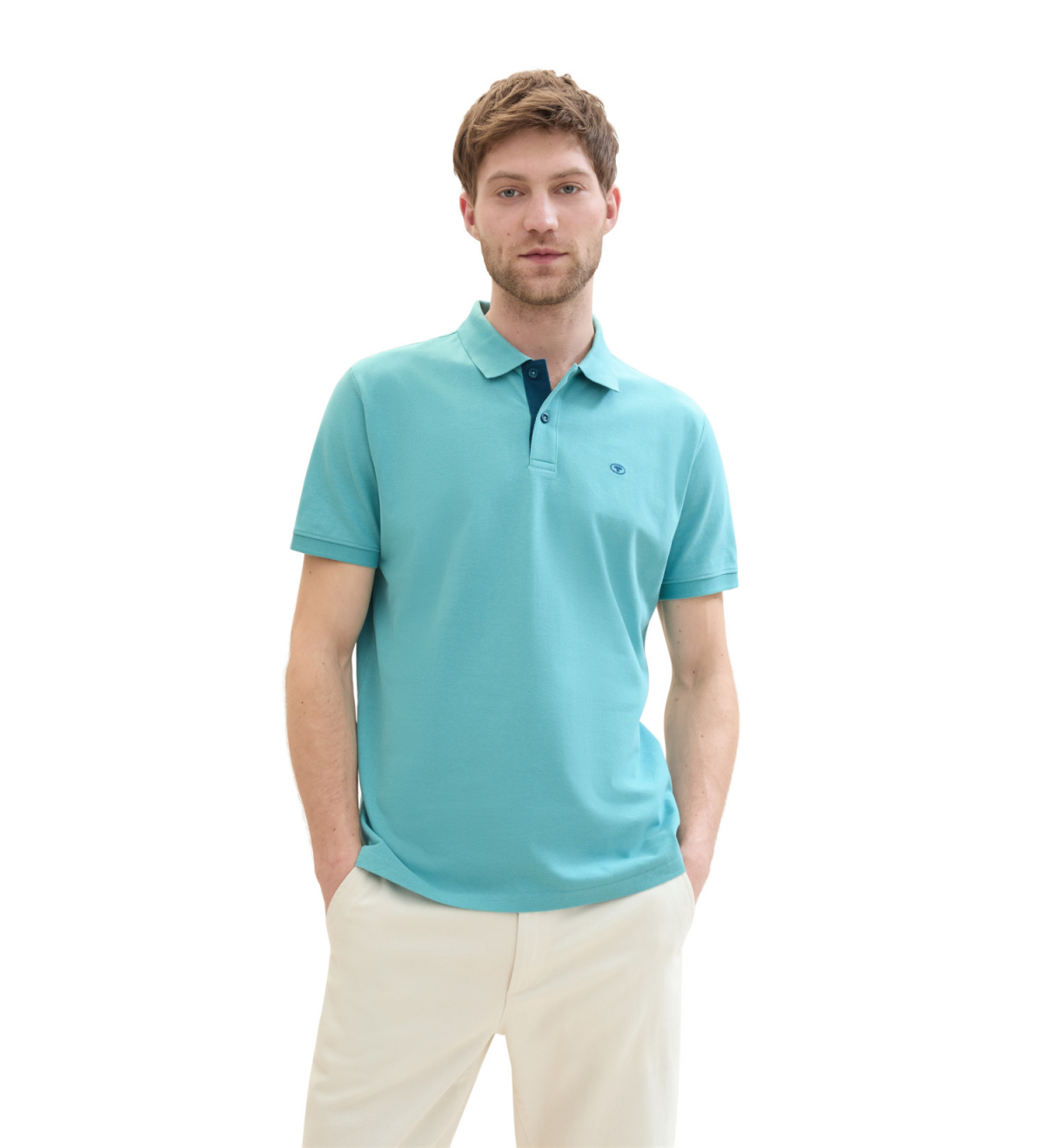 Поло Basic Polo Shirt 1031006ХХ35272 Tom Tailor L Блакитний — фото 1