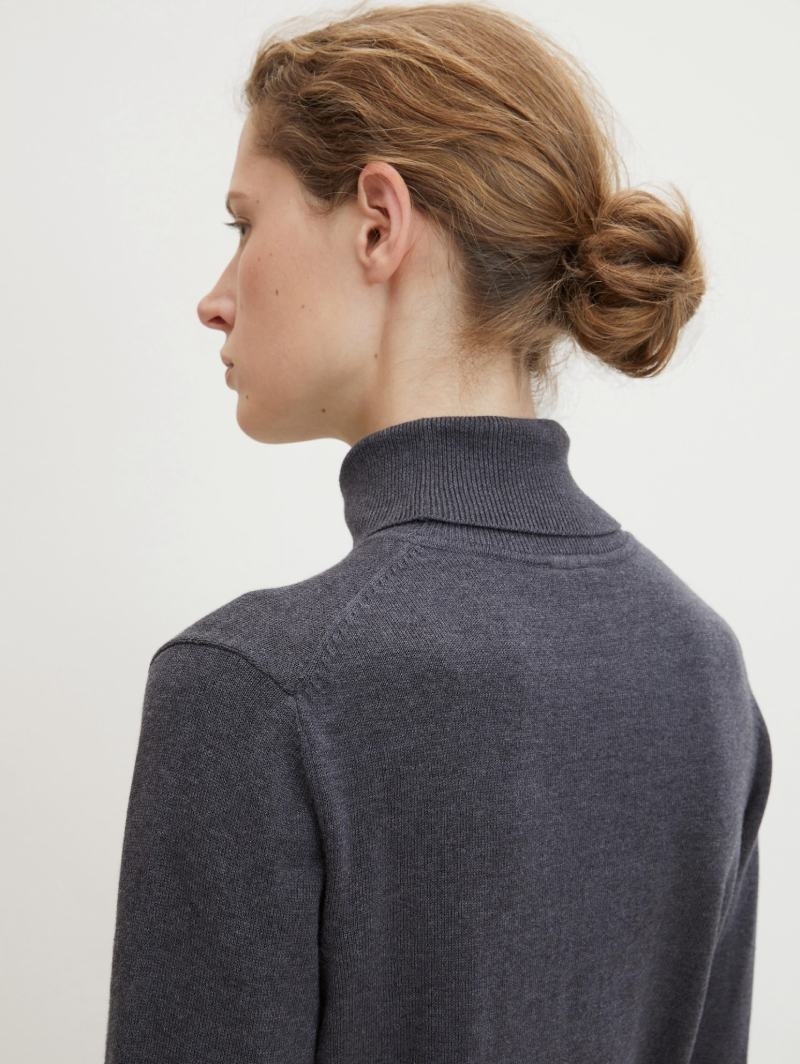 Гольф Knit basic turtleneck 1032589-30281 Tom Tailor M Темно-сірий — фото 4