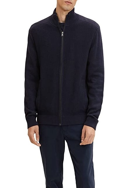 Кардиган basic structured knit jacket 1032303-13160 Tom Tailor M Темно-синій — фото 1