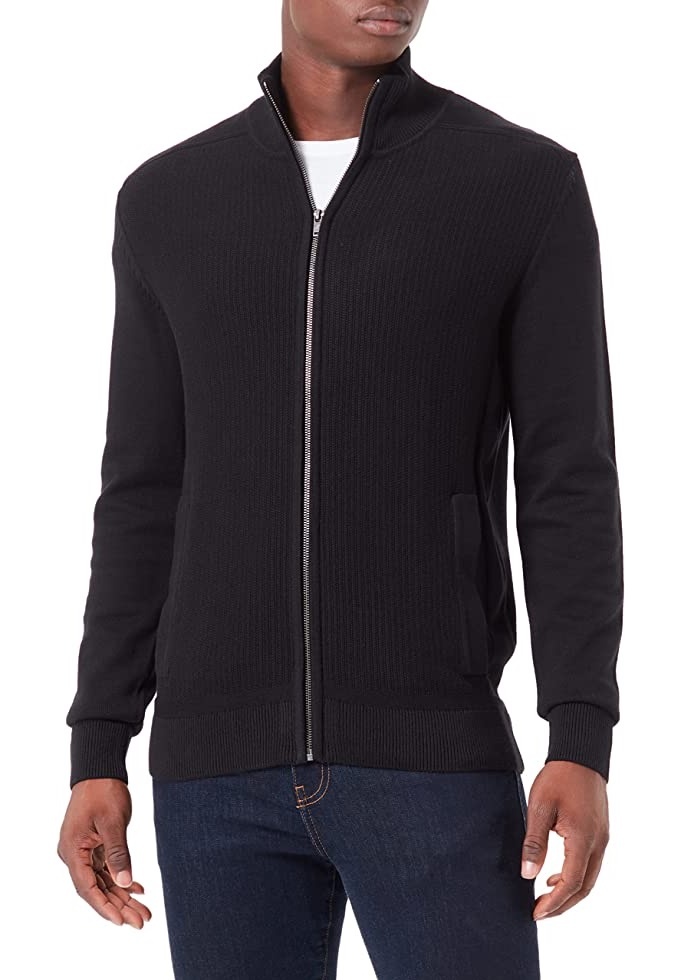 Кардиган basic structured knit jacket 1032303-29999 Tom Tailor XXL Чорний — фото 1