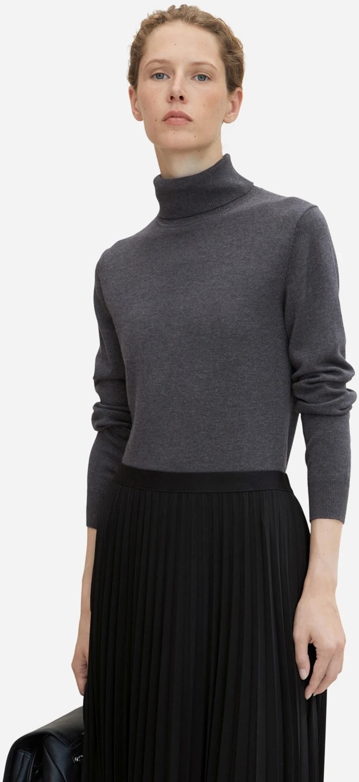 Гольф Knit basic turtleneck 1032589-30281 Tom Tailor M Темно-сірий — фото 3