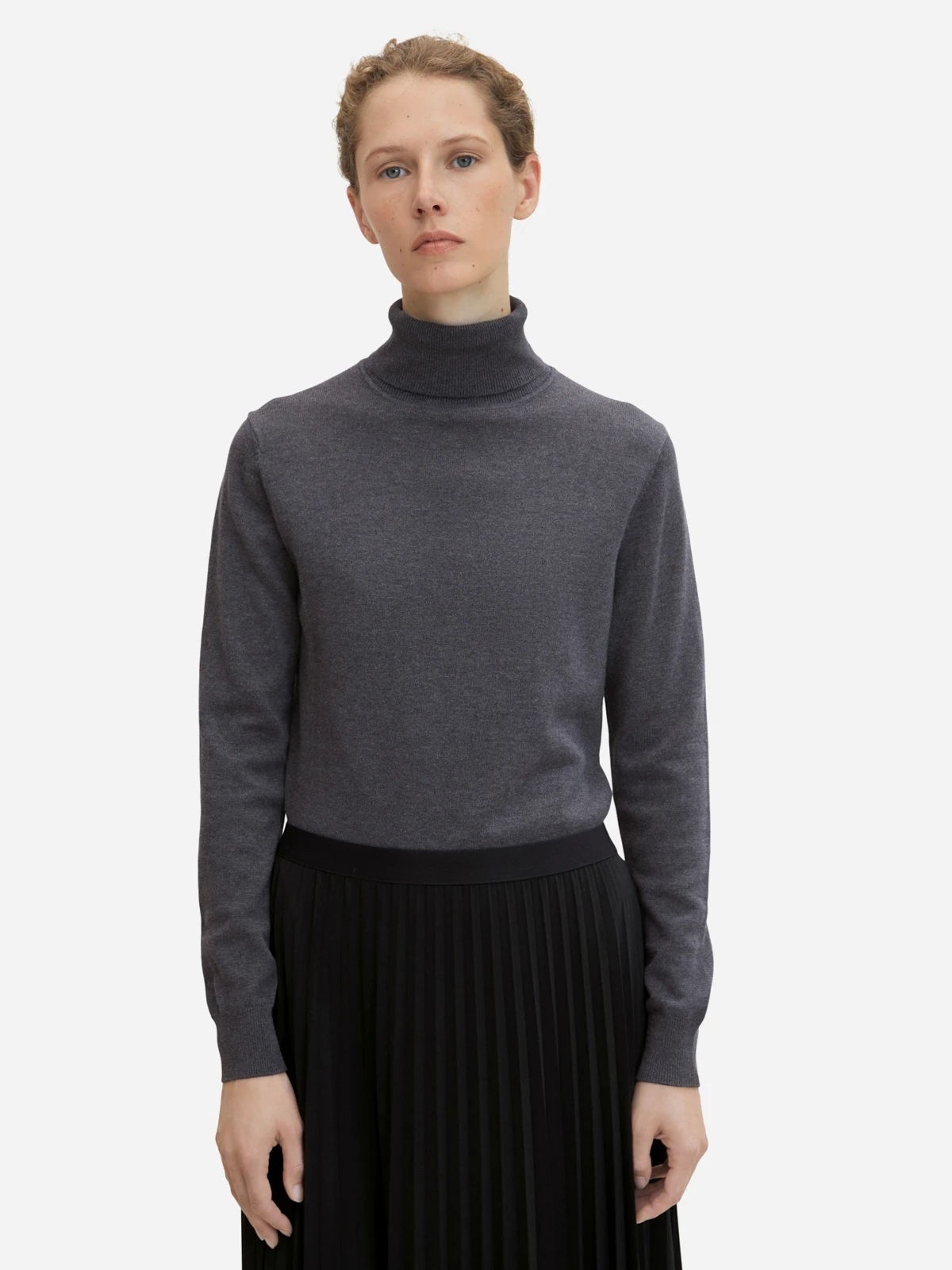 Гольф Knit basic turtleneck 1032589-30281 Tom Tailor M Темно-сірий — фото 1
