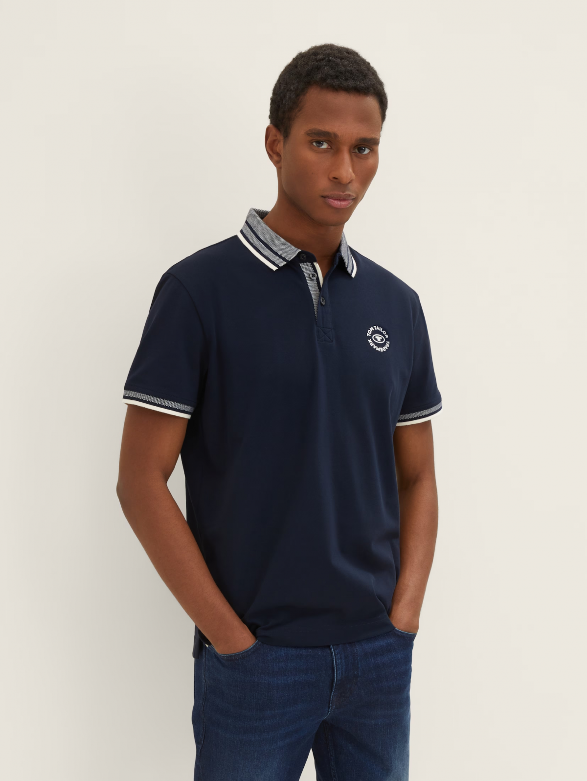 Поло 1035575-10668 Tom Tailor L Темно-синій — фото 1
