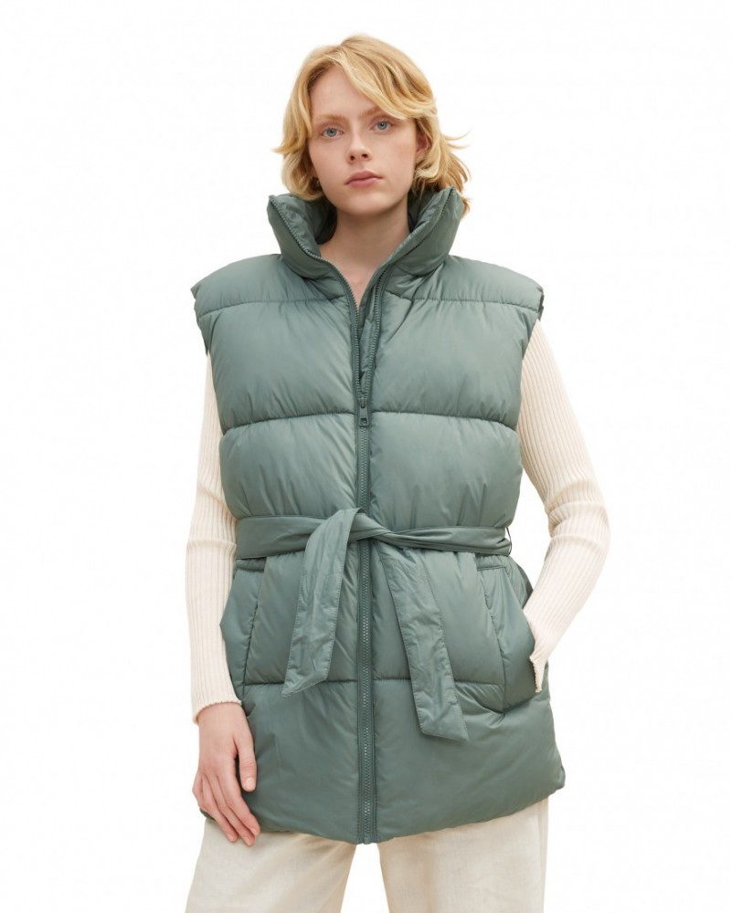 Жилет belted puffer vest 1033562-19643 Tom Tailor L Блакитний — фото 1