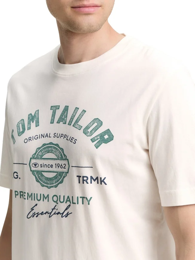 Футболка LOGO TEE MEN'S T-SHIRT 1037735-10348 Tom Tailor XXL Білий — фото 4