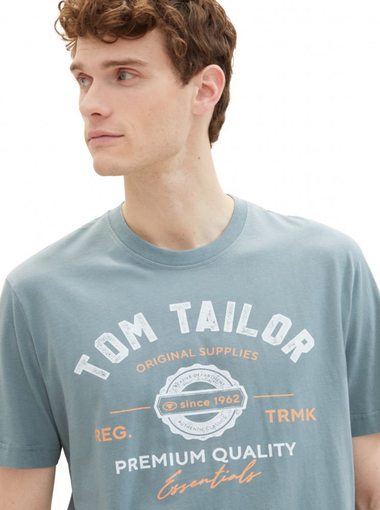 Футболка LOGO TEE MEN'S T-SHIRT 1037735-27475 Tom Tailor XXL Сірий — фото 4
