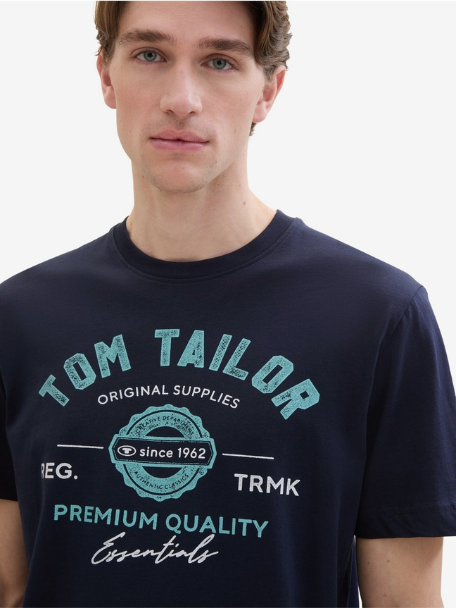 Футболка LOGO TEE MEN'S T-SHIRT 1037735-10302 Tom Tailor XXL Темно-синій — фото 4
