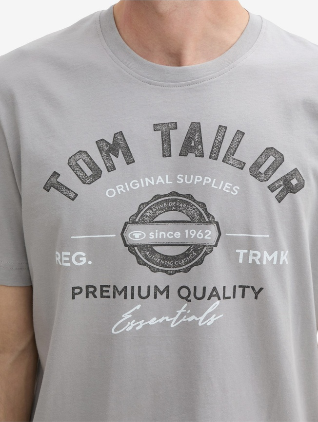 Футболка LOGO TEE MEN'S T-SHIRT 1037735-32917 Tom Tailor XXL Сірий — фото 4