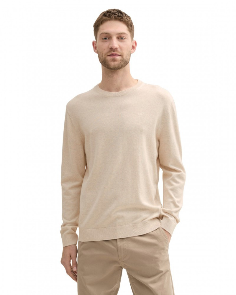 Кофта men's Pullover sweater 1039810-28596 Tom Tailor XXL Бежевий — фото 1