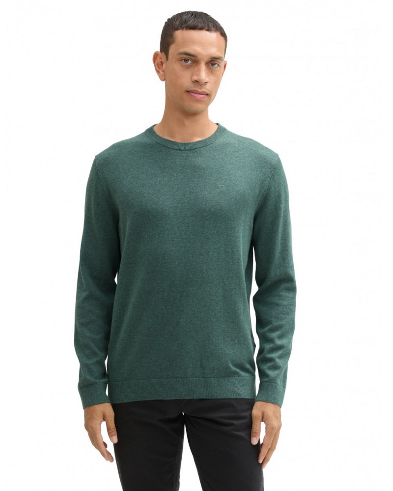 Кофта men's Pullover sweater 1039805-30358 Tom Tailor M Зелений — фото 1