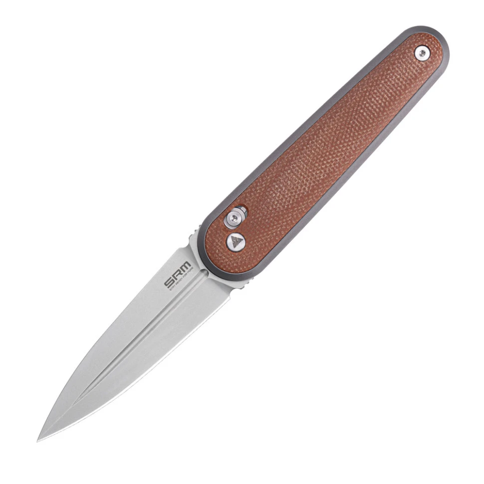 Ніж складаний кишеньковий SRM Twin 251MB-MN (7.6 см) N690 / Micarta коричневий — фото 1